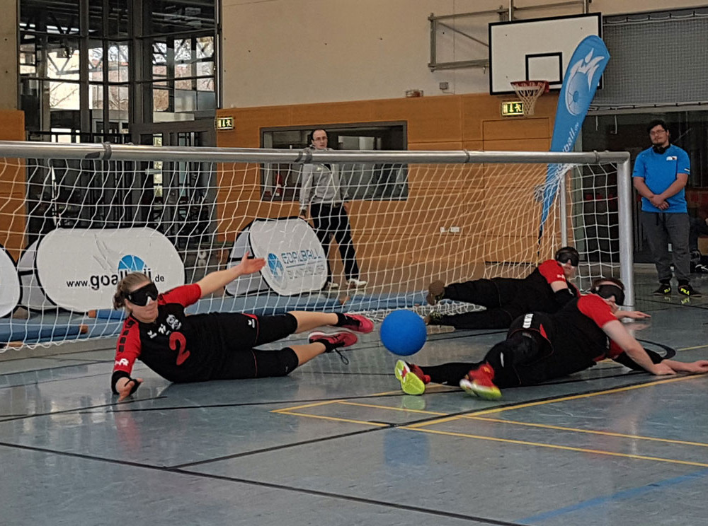 Goalball-Spielzszene der SSG-Blista Goalball Spielszene