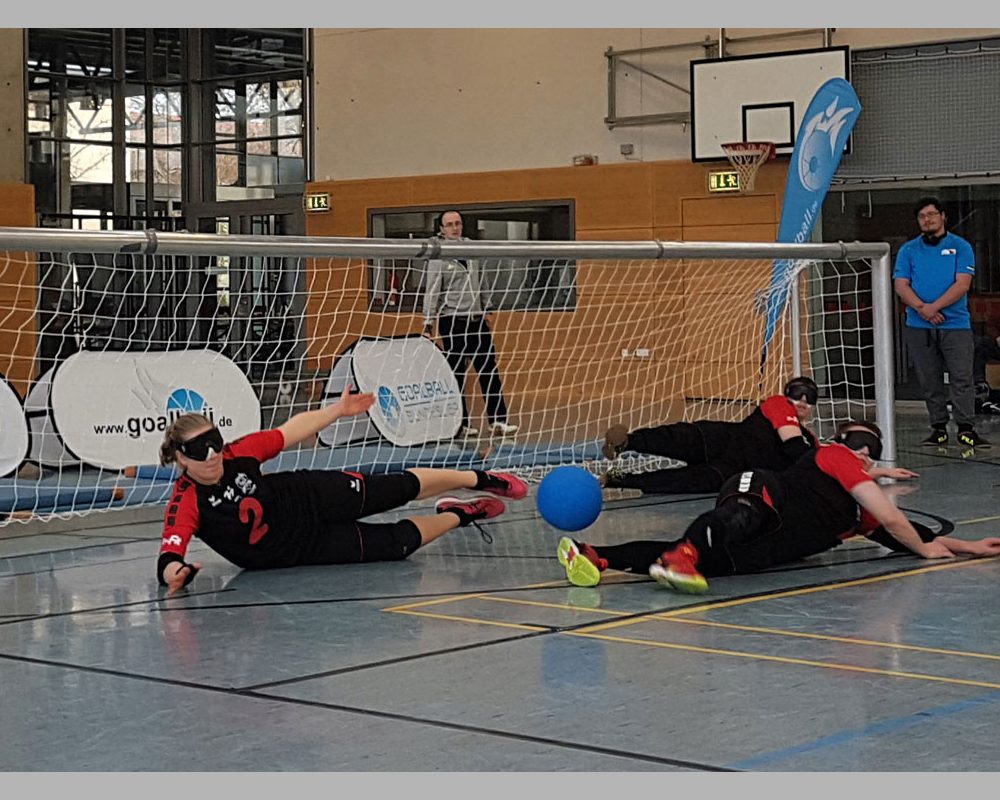 Goalball-Spielzszene der SSG-Blista Goalball Spielszene