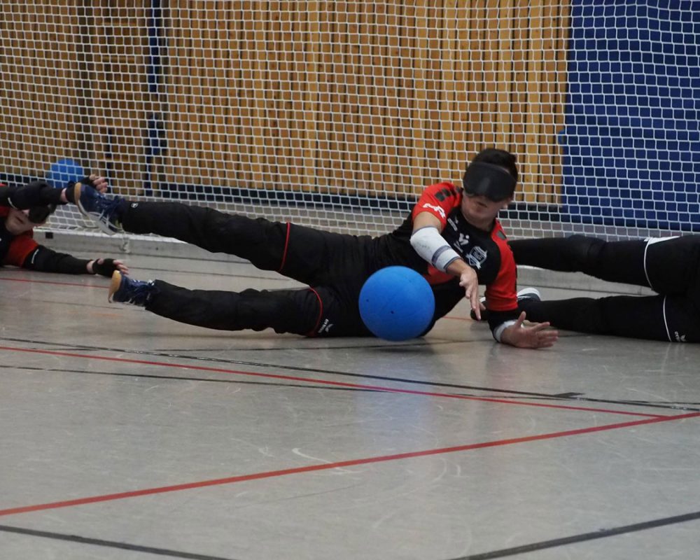 Goalball-Spielzszene der SSG-Blista Goalball Spielszene