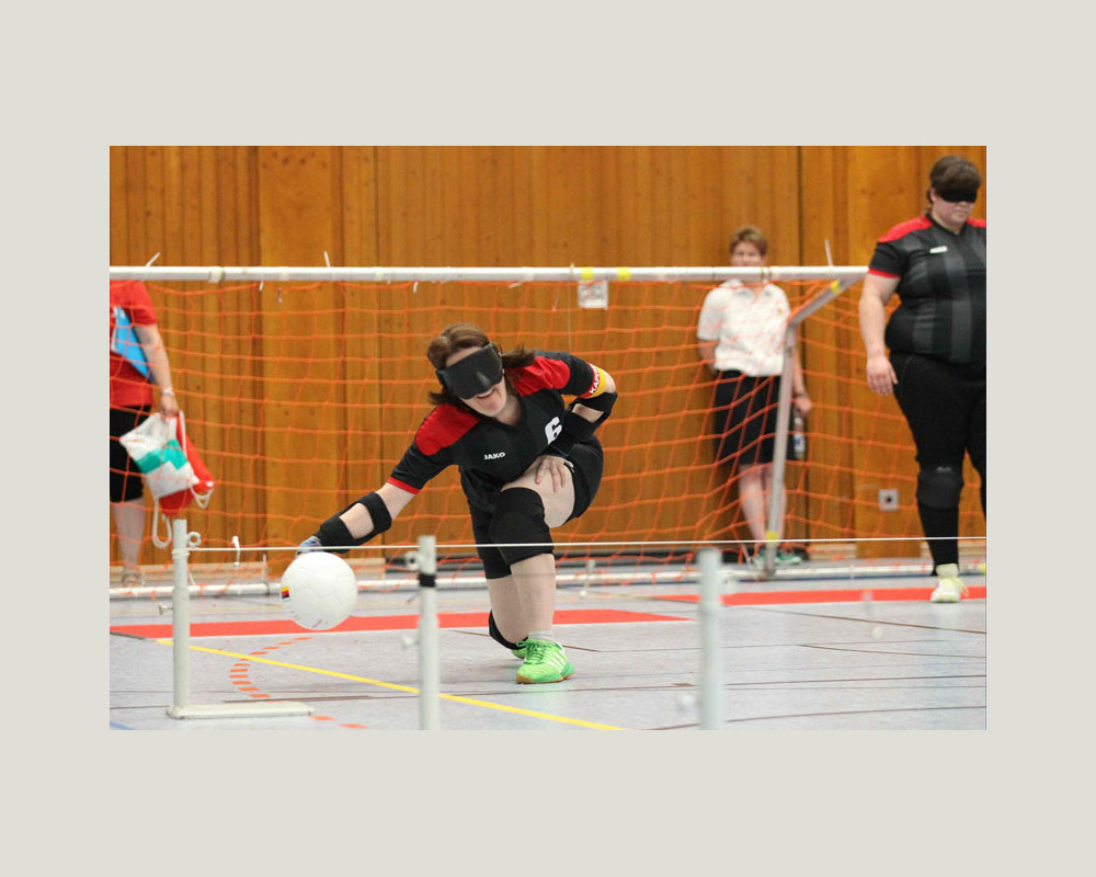 Goalball-Spielzszene der SSG-Blista Goalball Spielszene