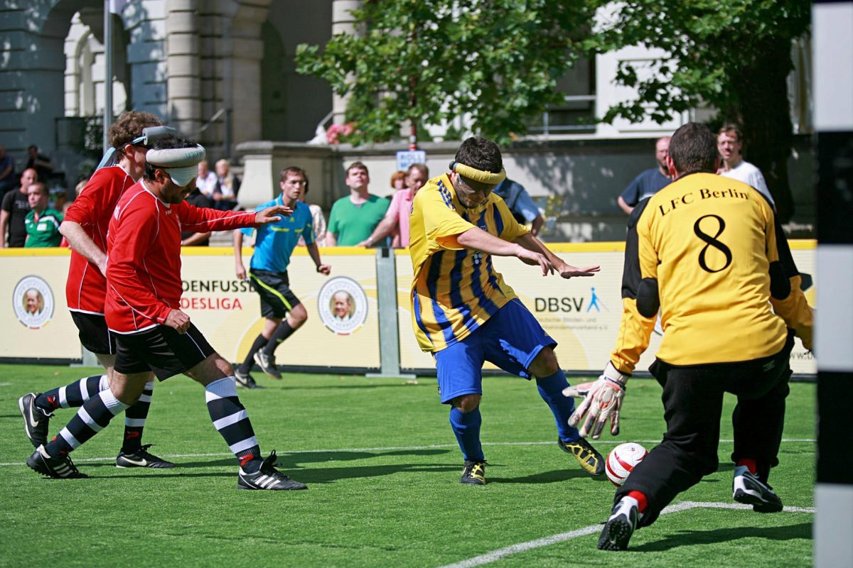 Spielszene Blindenfussball
